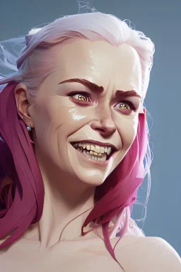 Portrait of happy smiling Emily Watson, nicole kidman, 8k resolution concept art portrait by Greg Rutkowski, Artgerm, WLOP, Alphonse Mucha dynamic lighting hyperdetailed intricately detailed Splash art trending on Artstation triadic colors Unreal Engine 5 volumetric lighting Splash art fantasy"