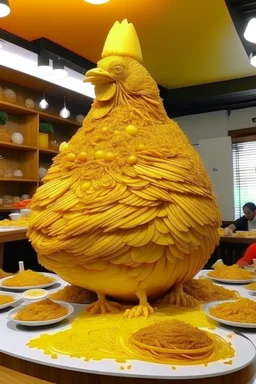 restaurant that looks like everything is made out of chicken inside