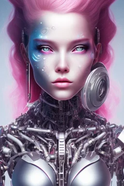 cyborg, pink hair, lena , perfekt eye, real, dream