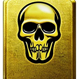 Иконка с золотым черепком на белом фоне