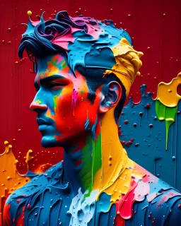 figure of men covered in paint