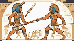 Pharaonic soldiers fighting in battle