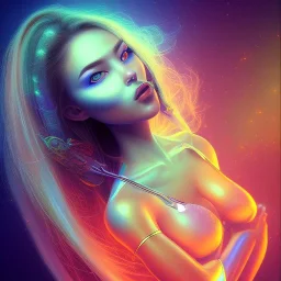 Mustache girl riding longfrog in bluelight sunset, vivid colours trippydreamy creampie