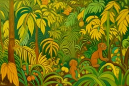 A brown jungle with bananas painted by Paul Ranson