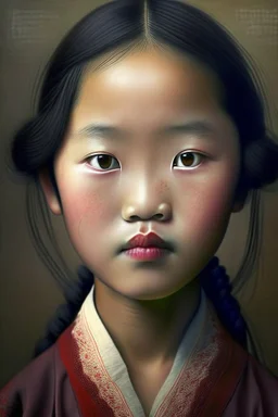 portrait of a chinese girl 11 years old