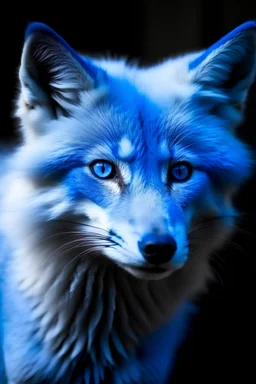 hace a un zorro de color azul