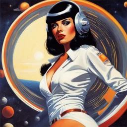 Sci-fi pulp fiction space babe
