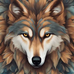 Wolf antropomorfico arte digital 8k