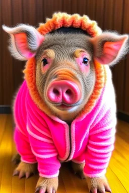 Pig dressed like a bear