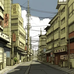 Britian as Tokyo Japan in Doctor Who, Minimalistic Sketch, Scenery, Made in 1995, Realistic, Austrillia.