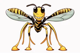 charicature of wasp with giant human teeth with a perfect smile