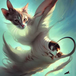 Cat flying , in Anna Dittmann style