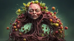 an extremely fertile, parasite-ridden woman. fruit, fertile brood 8k deformed human form, conspicuous, artful, digital art trending on artstation 8k high resolution