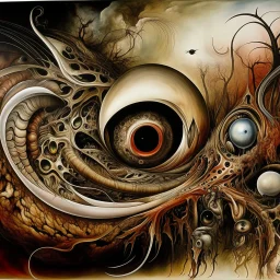 recursive alien worm eschatology, complex composition, by Lee Bontecou, abstract surreal art