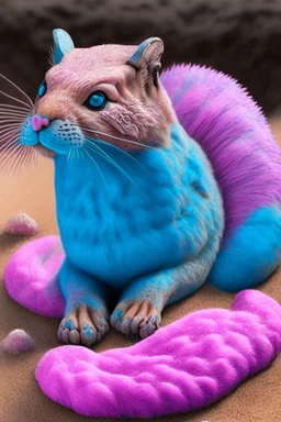 cat chamois ground hog doe snake porpoise,insanely detailed, cotton candy, 16k resolution,