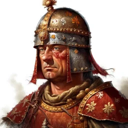fantasy, portrait, face, town guardsman, early medieval, white background