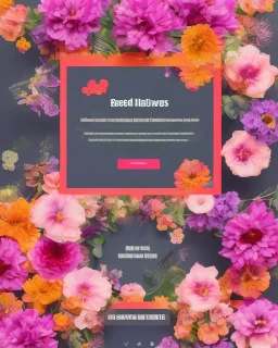 flowers delivery website landing page design with a burst of colors and hyper details, sharp background,