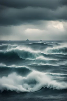 A view of the high seas. harsh weather. forces of destruction.