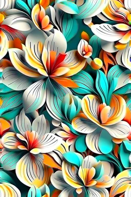 flowers floral pattern in the style of Georgia O’Keeffe 3d