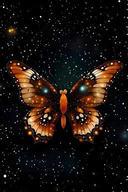 borboleta cercada de estrelas