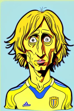 Mikhail Modric Ukrainian football player cartoon 2d