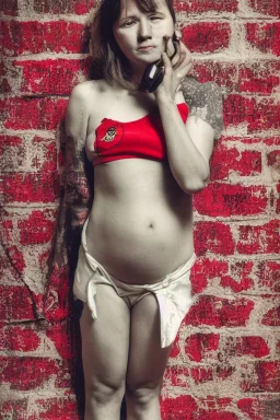 Portrait lady, full body shot, full-color long shot CommunistPunk