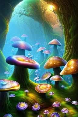 Fungi world, dream, deep Color, fractal