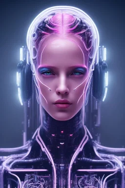 cyberpunk, head, women, portrai, tron, cyborg, robot, cyborg, pink hair, seven , perfekt, real, dream, hr giger