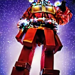 merry christmas, Transformers, Megatron dressed as Santa with Rudolph, cyberpunk, landscape, transformers, hi-tech robots, cinematic, highly detailed, close up, 4k, deep colors, gold, fire, red, purple, dark, ethereal, utopia, apocalypse,