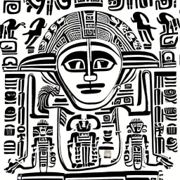 mix between maya glyphs and hieroglyphs