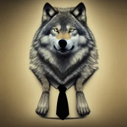 Business Wolf with Tie