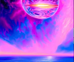 Hyper realist, hyper detailed, intricated, Solaris, ((a purple-pink gelatinous ocean with symmetrical extensions)), Stanislaw lem