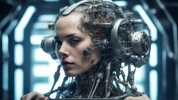 Cybernetic engineer conceiving and constructing fantastical cybernetic creations that redefine the laws of nature, portrait shot