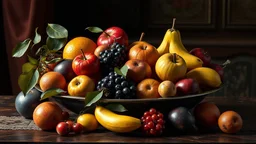 a collection of assorted fruits on a table, beautiful fruit-bowl, exquisite composition, beautiful detailed intricate insanely detailed octane render trending on artstation, 8k artistic photography, photorealistic concept art, soft natural volumetric cinematic perfect light, chiaroscuro, award-winning photograph, masterpiece, raphael, caravaggio, Alma Tadema, Bouguereau