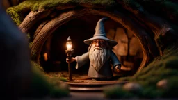 Gandalf chat robot in a hobbit hole interior daylight, shot on Hasselblad h6d-400c, zeiss prime lens, bokeh like f/0.8, tilt-shift lens 8k, high detail, smooth render, down-light, unreal engine, prize winning