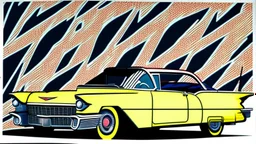 stalking a cadillac eldorado 1959 flammable,pop art, Andy Warhol.Roy Lichtenstein.