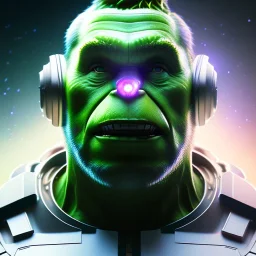 [[The Hulk wearing an astronaut suit and floating in space near a galaxy]] :: head and shoulders portrait, 8k resolution concept art portrait by Greg Rutkowski, Artgerm, WLOP, Alphonse Mucha dynamic lighting hyperdetailed intricately detailed Splash art trending on Artstation triadic colors Unreal Engine 5 volumetric lighting