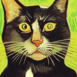 Portrait of a cat by Van Gogh