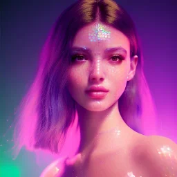 transparent crystal girl highly detailed, glowing,Insanely detailed photograph of an elaborate beautiful girl fantasy art album cover art 4K 64 megapixels 8K resolution HDR Greek shiny space colours jewelry celestial hair eyes light