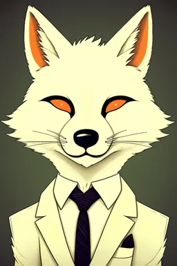 avatar image,Anthropomorphic japanese white fox fox in a the suit and tie