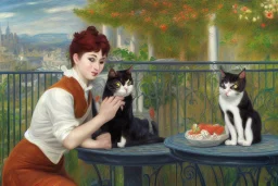 Zwei Katzen (auf der Terrasse) Auguste Renoir