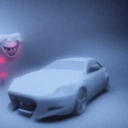 a car with a face coming alive and dancing in a snow storm, hyper realistic, unreal engine, 8k, ultra high resolution, realistic, photo, dramatic, oil paint, unreal engine, hyper real, ultra high resolution, 8k, lsd, acid, psychedelic, dancing, video game, mist, light rays