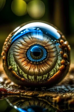 human eye reflection mushrooms