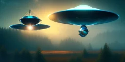 extra-terrestrial, 8K, photo realistic, highly detailed, lught ufo, light colors