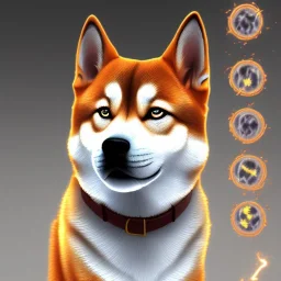 shiba inu with lightning eyes