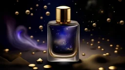 generate me an aesthetic complete image of a perfume with Stardust Symphony