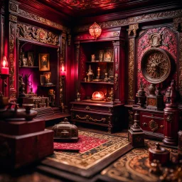 Diorama of old stuff in a room, sharp focus, 8k, 3d, very detailed, volumetric light, grim, fine art, very colorful, ornate, 35mm, F/2.8, insanely detailed and intricate, hypermaximalist, super detailed, decadent