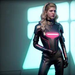 Actress, young Katheryn Winnick, android woman, sci-fy, little dron fly, neon ambient, gradient, clean skin, circuits, leather coat, cyber punk, neon, army, tubes, blood, portrait, studio photo, unreal engine 5, smooth color, 16 bit, god lights, ray tracing, RTX, lumen lighting, ultra deatail, volumetric lighting, 3d, finely drawn, hd.