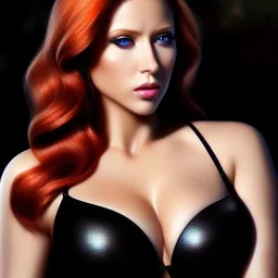 Ultra detailed fullbody Portrait in oil on canvas of beautiful busty Redhead Black Widow,extremely detailed digital painting,ultrarealistic skin,intense stare, extremely detailed face, crystal clear eyes, mystical colors ,perfectly centered image, perfect composition, rim light, beautiful lighting,masterpiece ,8k, stunning scene, raytracing, anatomically correct, in the style of uncannyknack and Ohrai Noriyoshi and robert e howard and Steve Jung and Wizyakuza.