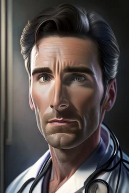 hyper realistic A centered image of male doctor